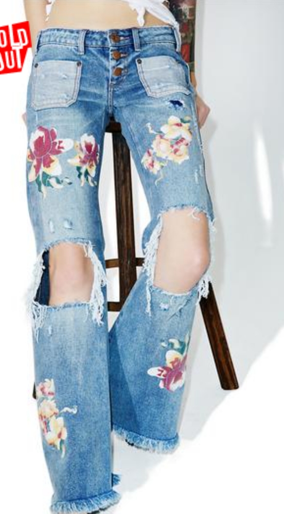 One Teaspoon Orchid Flares 25